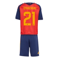Camiseta España Mikel Oyarzabal #21 Primera Equipación Replica Mundial 2026 para niños mangas cortas (+ Pantalones cortos)